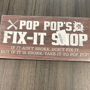 Wooden Fix-It Shop Sign